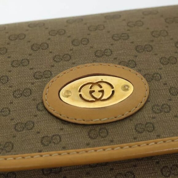 GUCCI Micro GG Canvas Shoulder Bag PVC Leather Beige 007 92 5548 Auth th3994 - Picture 14 of 16